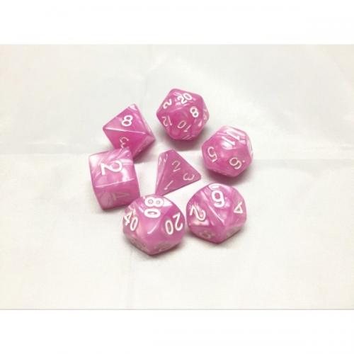 lot de 7 Dés – Rose nacré