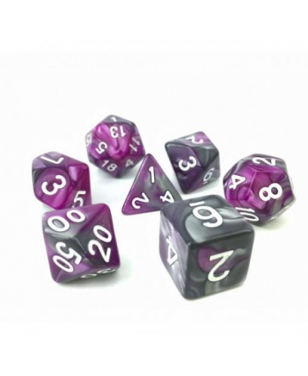 Lot de 7 dés – Fusion Violet et argent