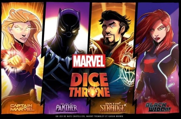 DICE THRONE MARVEL - Black Panther, Captain Marvel, Black Widow, Dr S