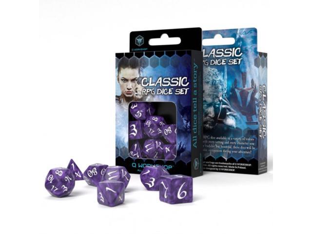 Q-Workshop Classic RPG Lavender White 7 Piece Dice Set