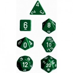 CHESSEX - Set de 7 dés - OPAQUE - Vert/Blanc