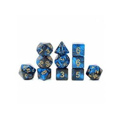 HDY-05 Lot de 11 dés – Fusion Bleu et Noir