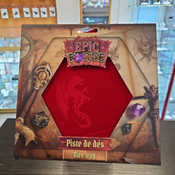 Piste de dés - Dragon Rouge 19 x 19 cm - Cuir et velours