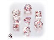 Q-Workshop QWOSCLE16 Classic RPG Dice  Set of 7 - Transparent Blue & Red