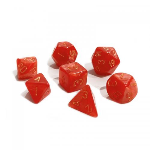 Lot de 7 dés - Miniature - Rouge Nacré