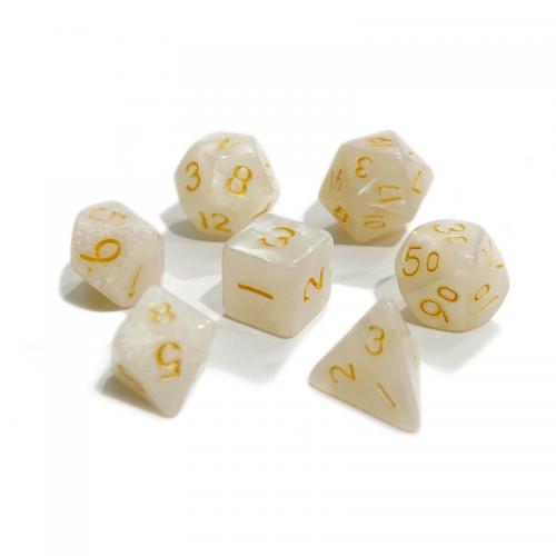 Lot de 7 dés - Miniature - Blanc Nacré