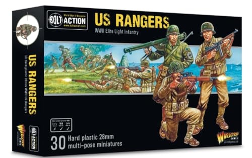 Warlord Games US Rangers Infantry - 28mm Scale Plastic Miniatures for Bolt Action Highly Detailed World War 2 Miniatures for Table-top Wargaming